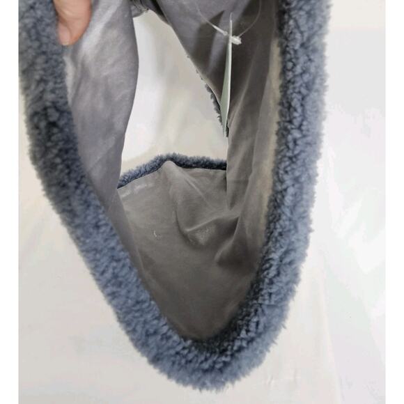 Anthropologie Blue Gray Sherpa Velvet Cozy Neck Warmer Scarf W/Face Covering NWT - Picture 3 of 6